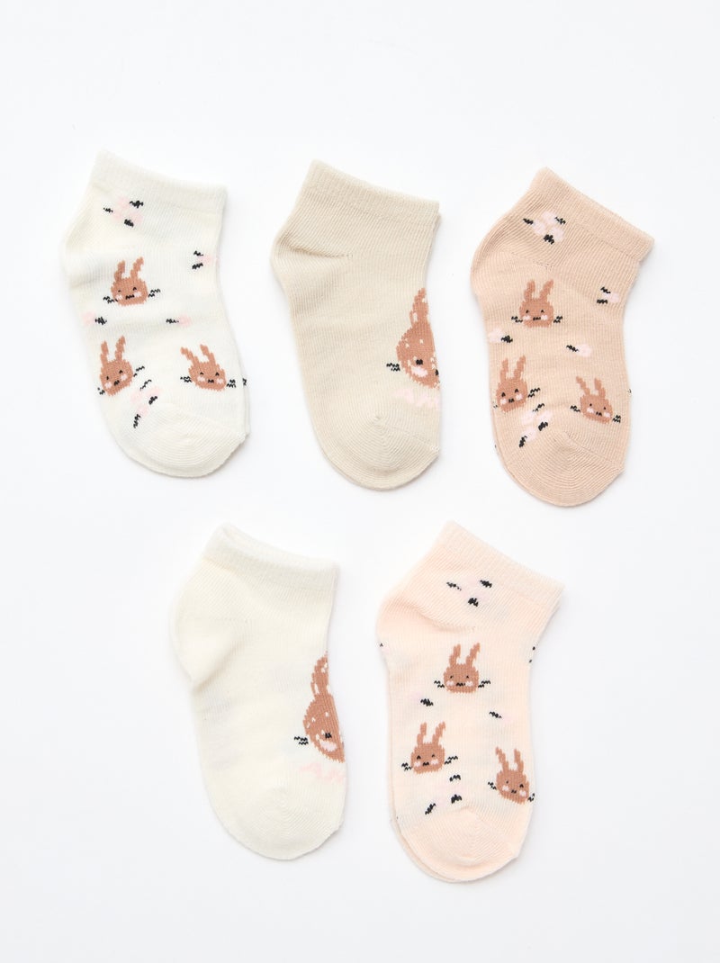 - Lot de 5 paires de chaussettes invisibles Beige - Kiabi