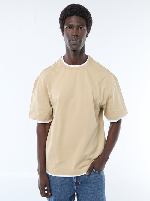 2-in-1 Effect Short-Sleeved T-Shirt - Kiabi