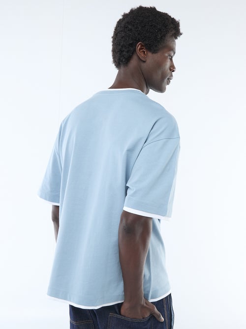 2-in-1 Effect Short-Sleeved T-Shirt - Kiabi