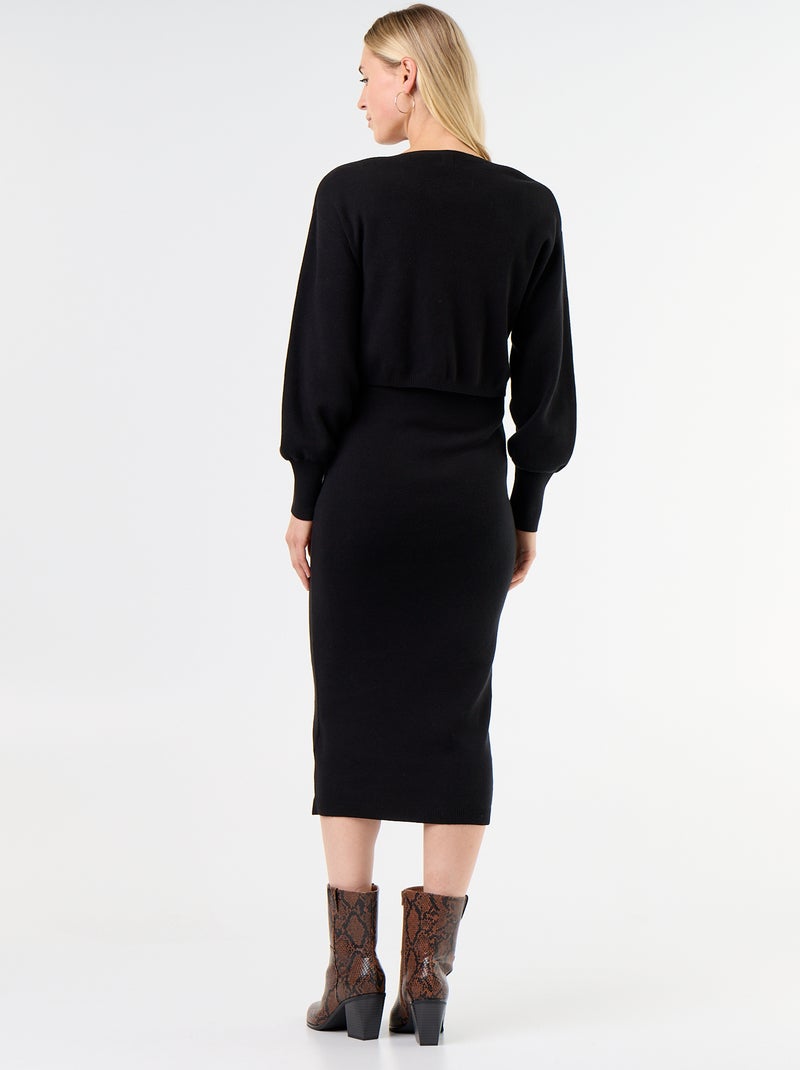 2-in-1 Maternity Sweater Dress Black - Kiabi