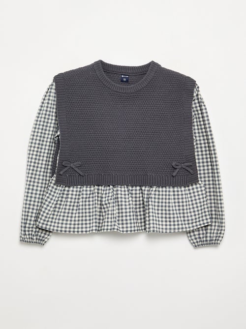 2-in-1 Pullover im Blusen-Look - Kiabi