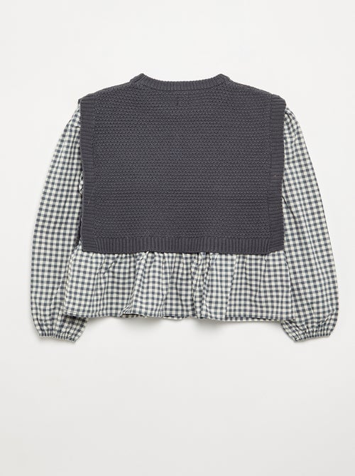 2-in-1 Pullover im Blusen-Look - Kiabi
