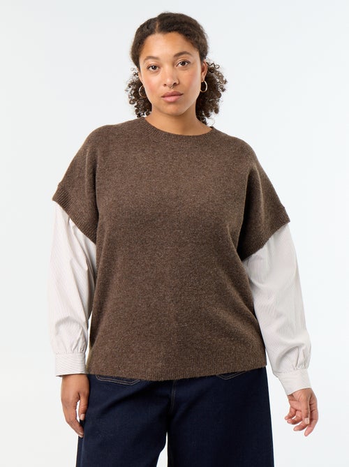 2-in-1 Pullover mit Hemd - Kiabi