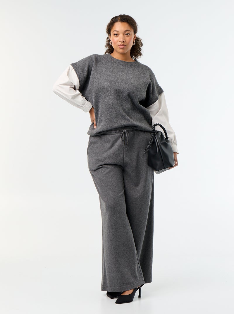 2-in-1 Pullover mit Hemd Grau - Kiabi