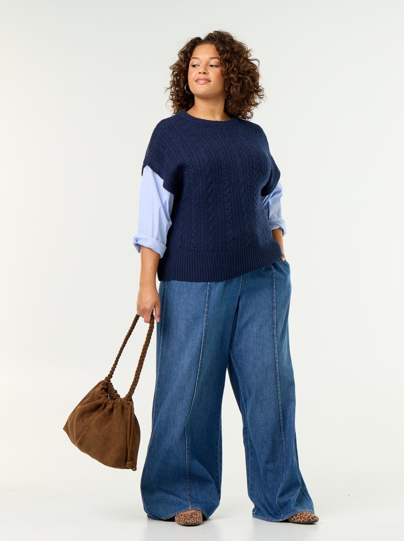 2-in-1 Shirt Sweater Blue - Kiabi
