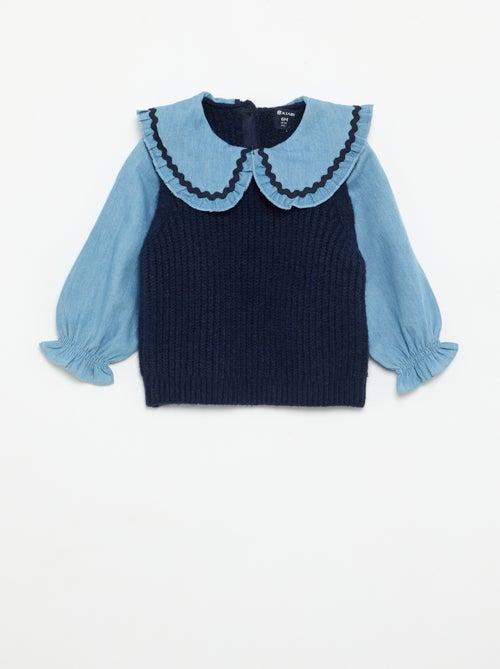 2-in-1 Sweater with Peter Pan Collar - Kiabi