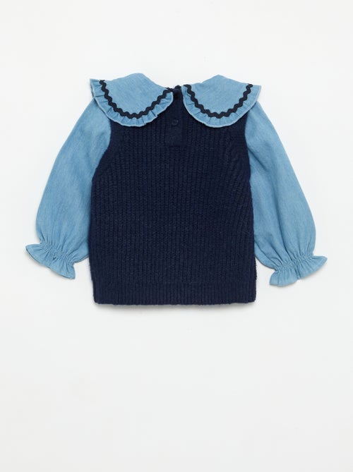 2-in-1 Sweater with Peter Pan Collar - Kiabi