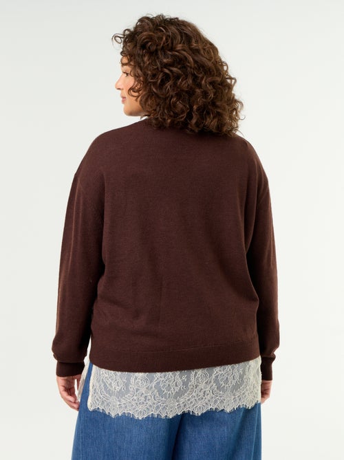 2-in-1 Sweater with Wool Blend and Lace - Kiabi