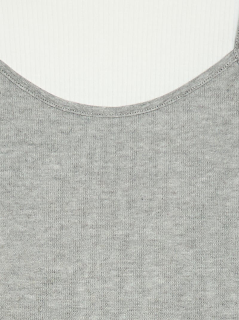 2-in-1-T-Shirt mit integriertem Top Weiß - Kiabi