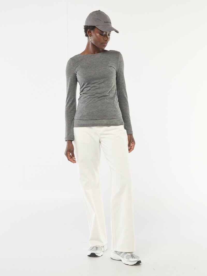 2-in-1 Tank Top T-Shirt Grey - Kiabi