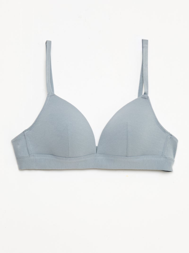 2-Pack Cotton Bras Blue - Kiabi