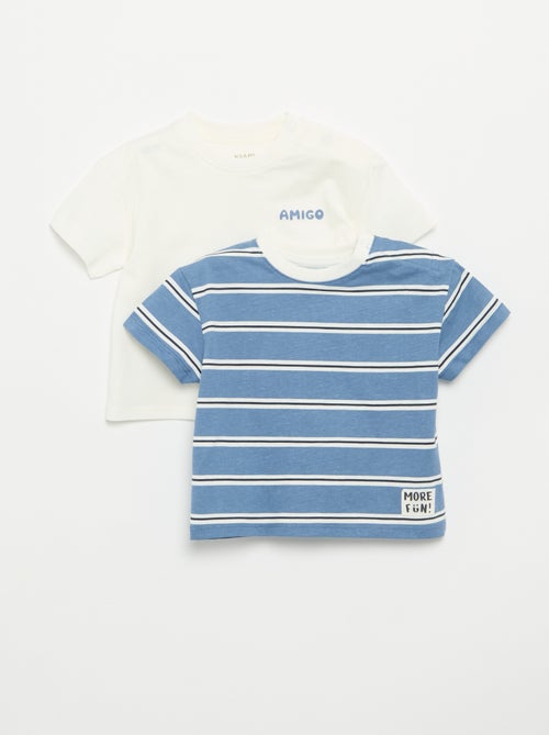 2-Pack Cotton Jersey Short-Sleeved T-shirts - Kiabi