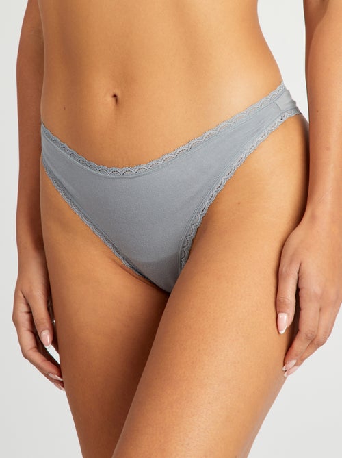 2-Pack Cotton Thong Set - Kiabi
