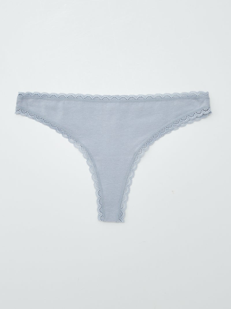 2-Pack Cotton Thong Set BLUE - Kiabi