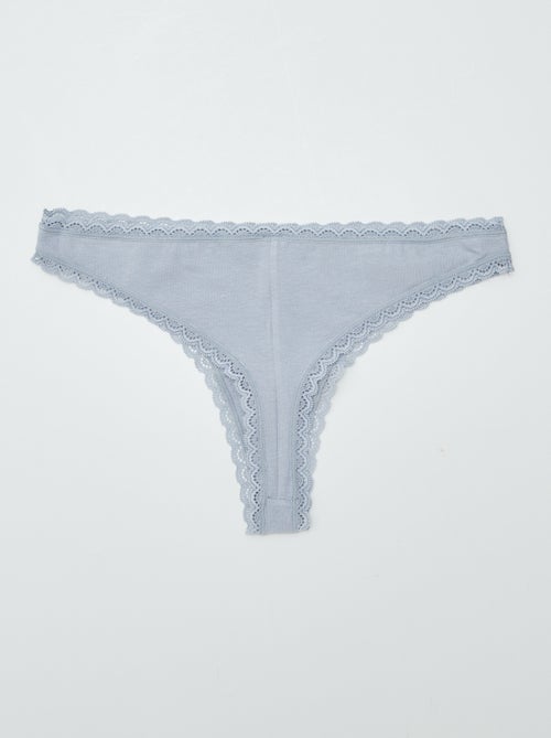 2-Pack Cotton Thong Set - Kiabi