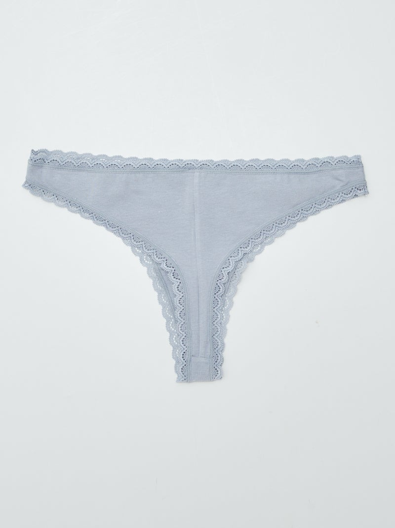2-Pack Cotton Thong Set BLUE - Kiabi