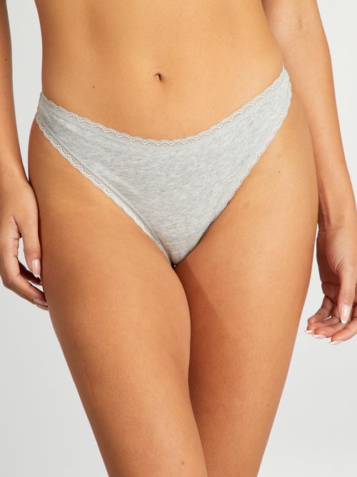 2-Pack Cotton Thong Set - Kiabi
