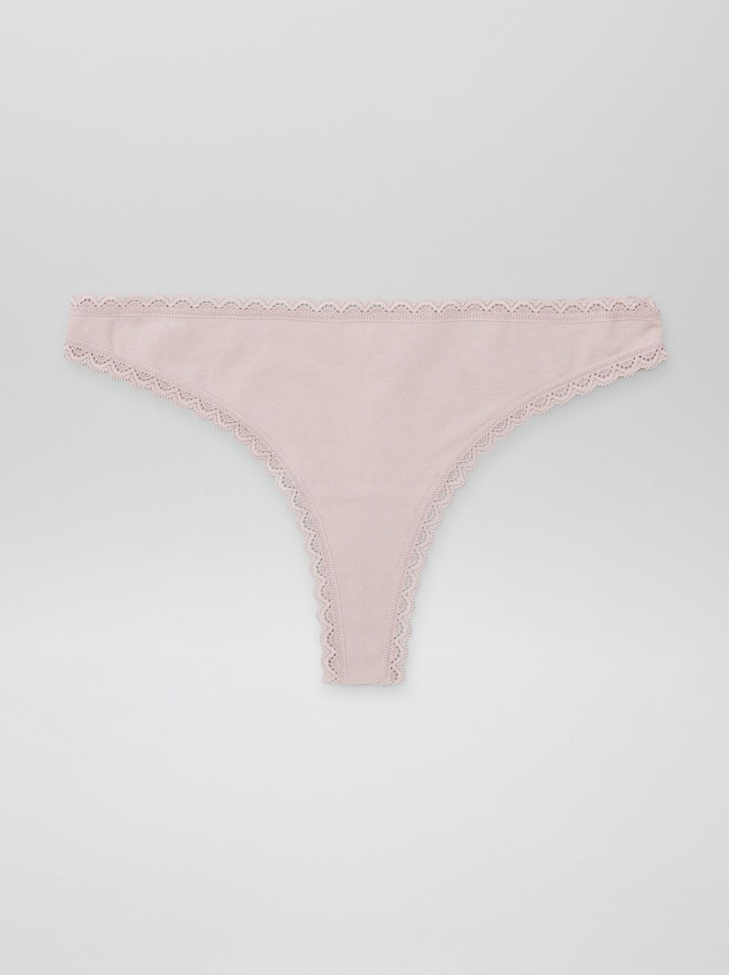 2-Pack Cotton Thongs PURPLE - Kiabi