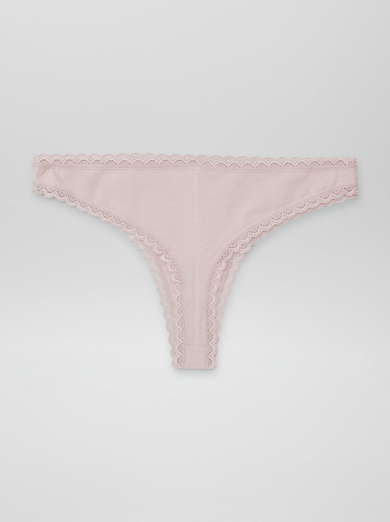 2-Pack Cotton Thongs PURPLE - Kiabi