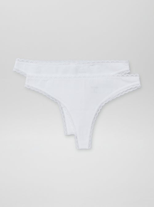 2-Pack Cotton Thongs - Kiabi