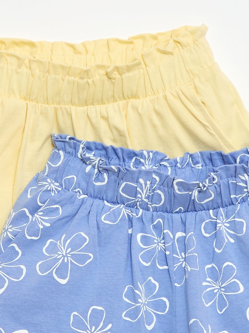 2-Pack Elastic Waist Shorts Blue - Kiabi