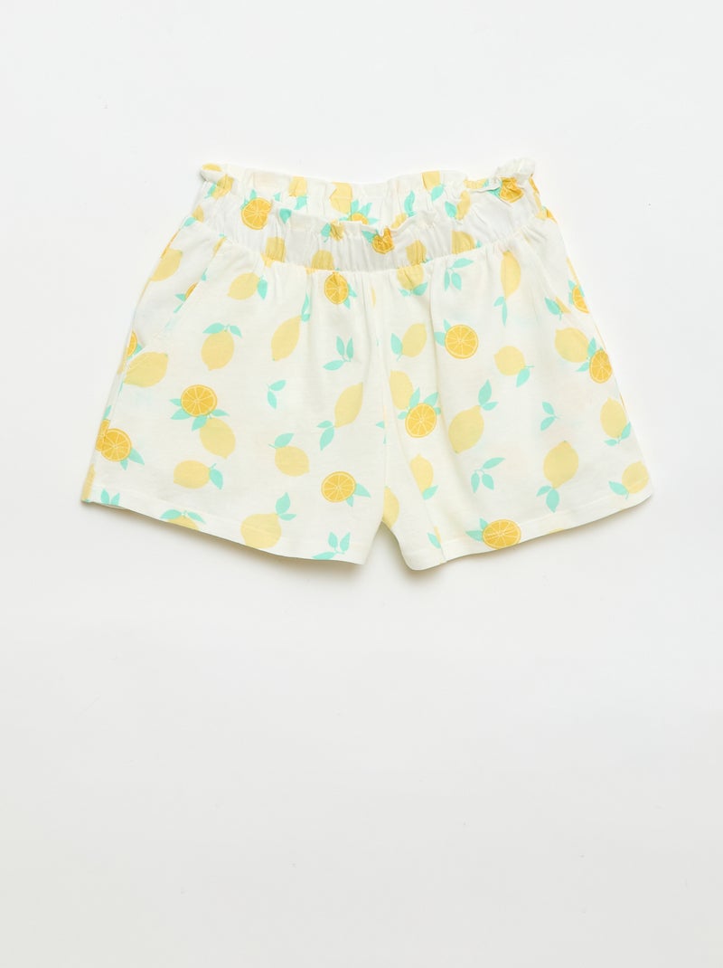 2-Pack Elastic Waist Shorts White - Kiabi