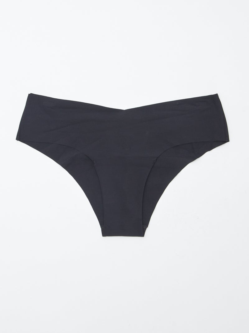 2-Pack Invisible Microfiber Shorties Black - Kiabi