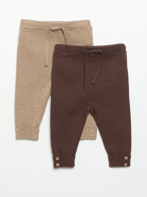 2-Pack Knitted Cotton Trousers - Kiabi
