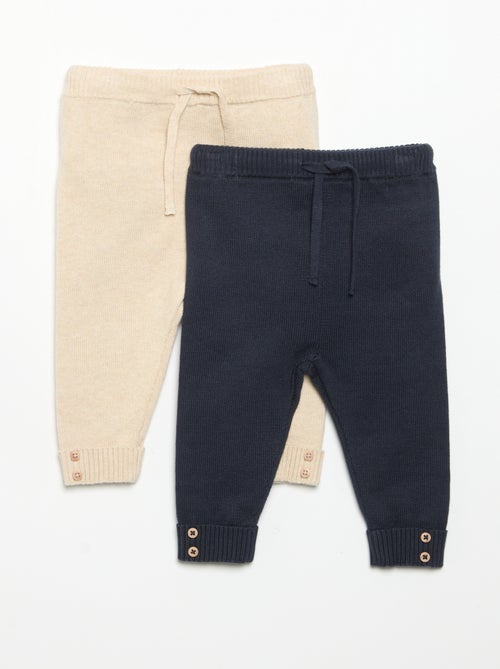 2-Pack Knitted Cotton Trousers - Kiabi