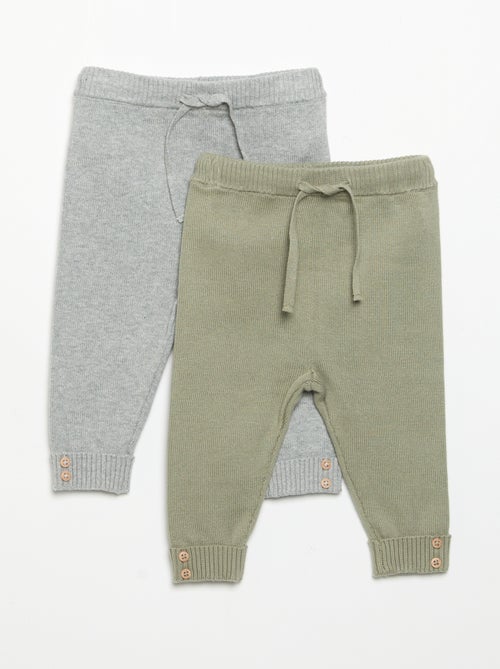 2-Pack Knitted Cotton Trousers - Kiabi