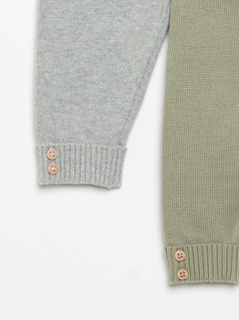 2-Pack Knitted Cotton Trousers Grey - Kiabi
