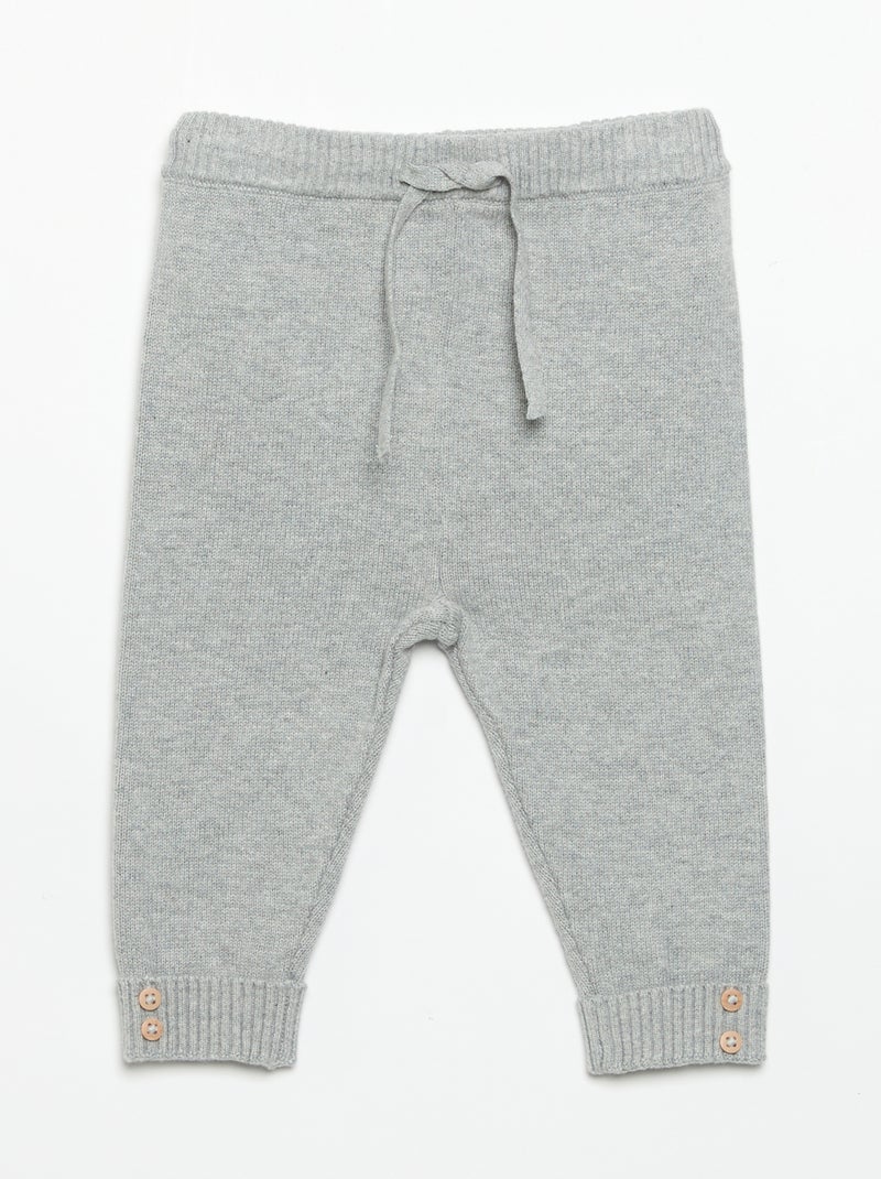 2-Pack Knitted Cotton Trousers Grey - Kiabi