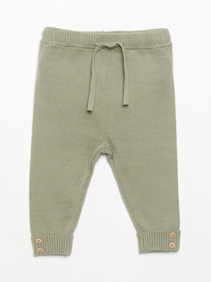 2-Pack Knitted Cotton Trousers Grey - Kiabi