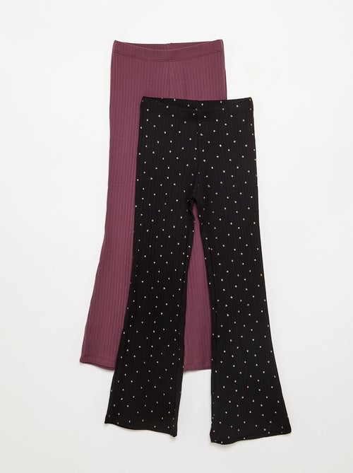 2-pack leggings - 1 plain + 1 printed - Kiabi