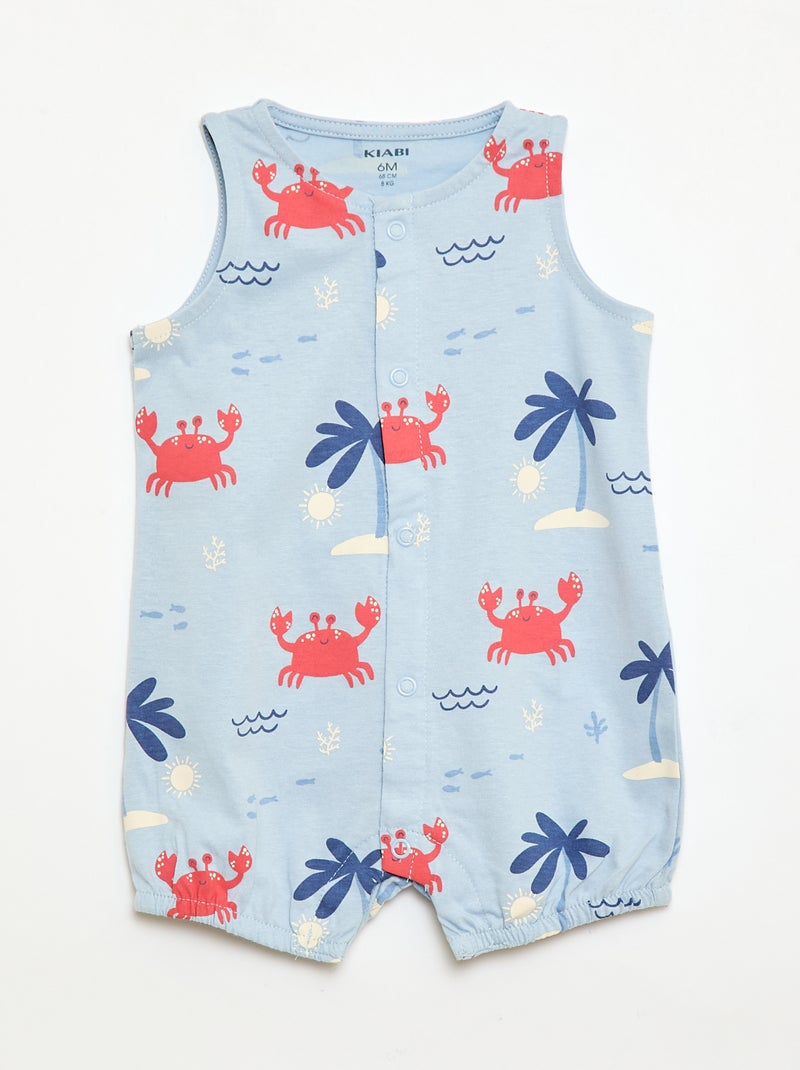 2-Pack Lightweight Sleepsuits with Snap Fastening Blue - Kiabi