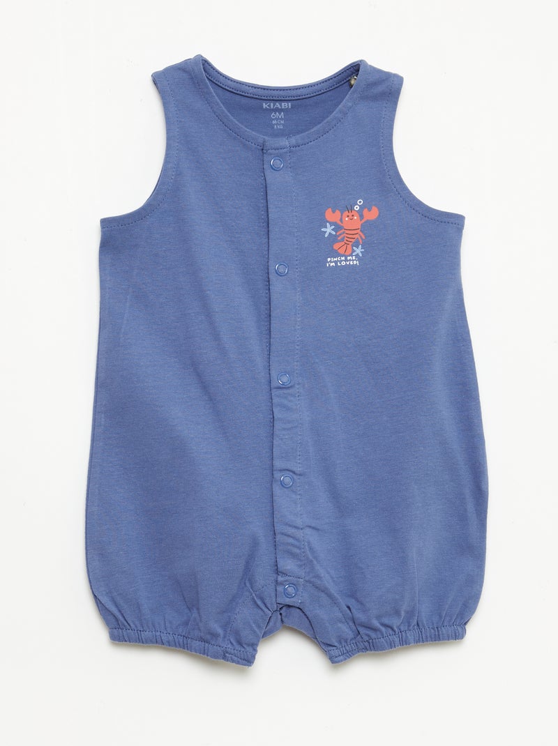 2-Pack Lightweight Sleepsuits with Snap Fastening Blue - Kiabi