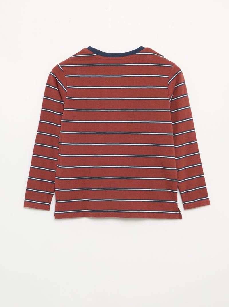 2-Pack Long-Sleeved T-Shirts Brown - Kiabi