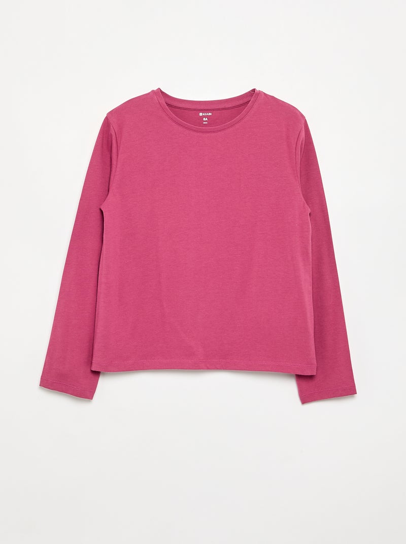 2-Pack Long-Sleeved T-shirts Pink - Kiabi