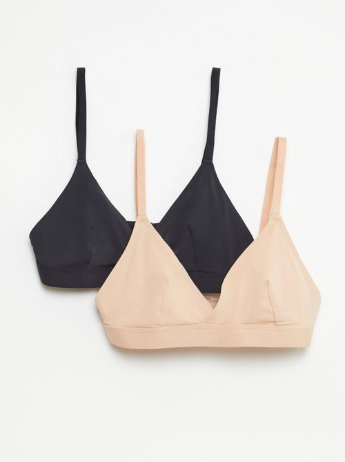 2-Pack Microfiber Triangle Bras - Kiabi