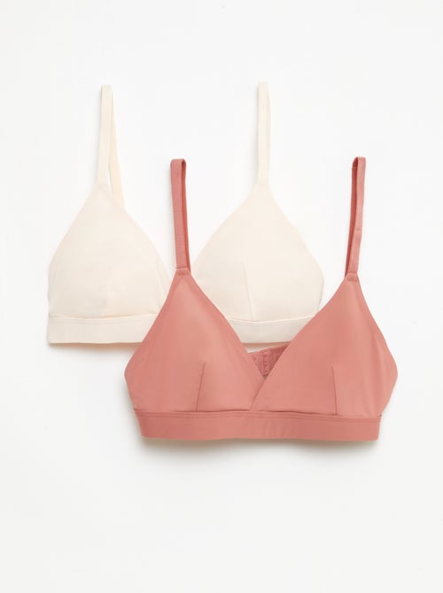 2-Pack Microfiber Triangle Bras - Kiabi