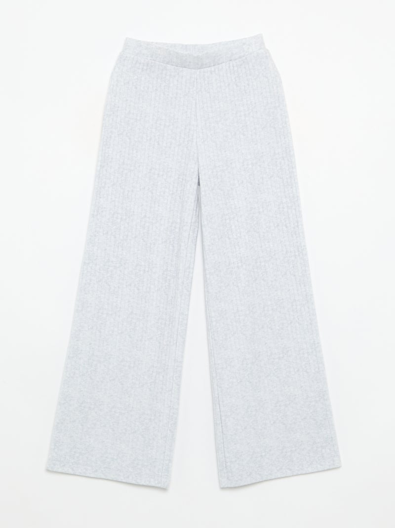 2-pack of flat ribbed knit trousers Black - Kiabi