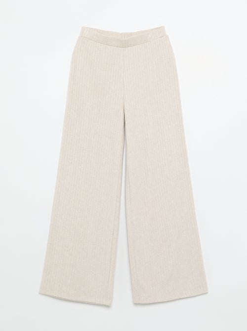 2-pack of flat ribbed knit trousers - Kiabi