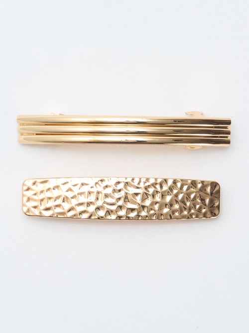 2-Pack of Gold Hair Clips - Kiabi