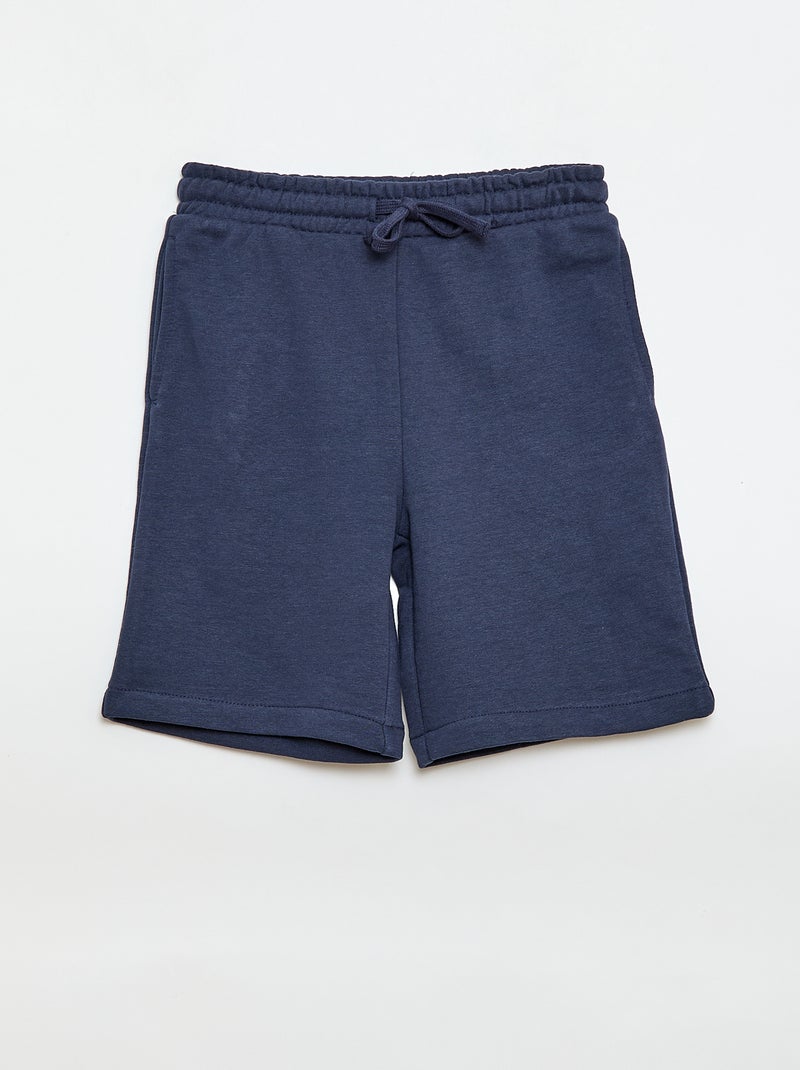 2-Pack of Plain Cotton Shorts Blue - Kiabi