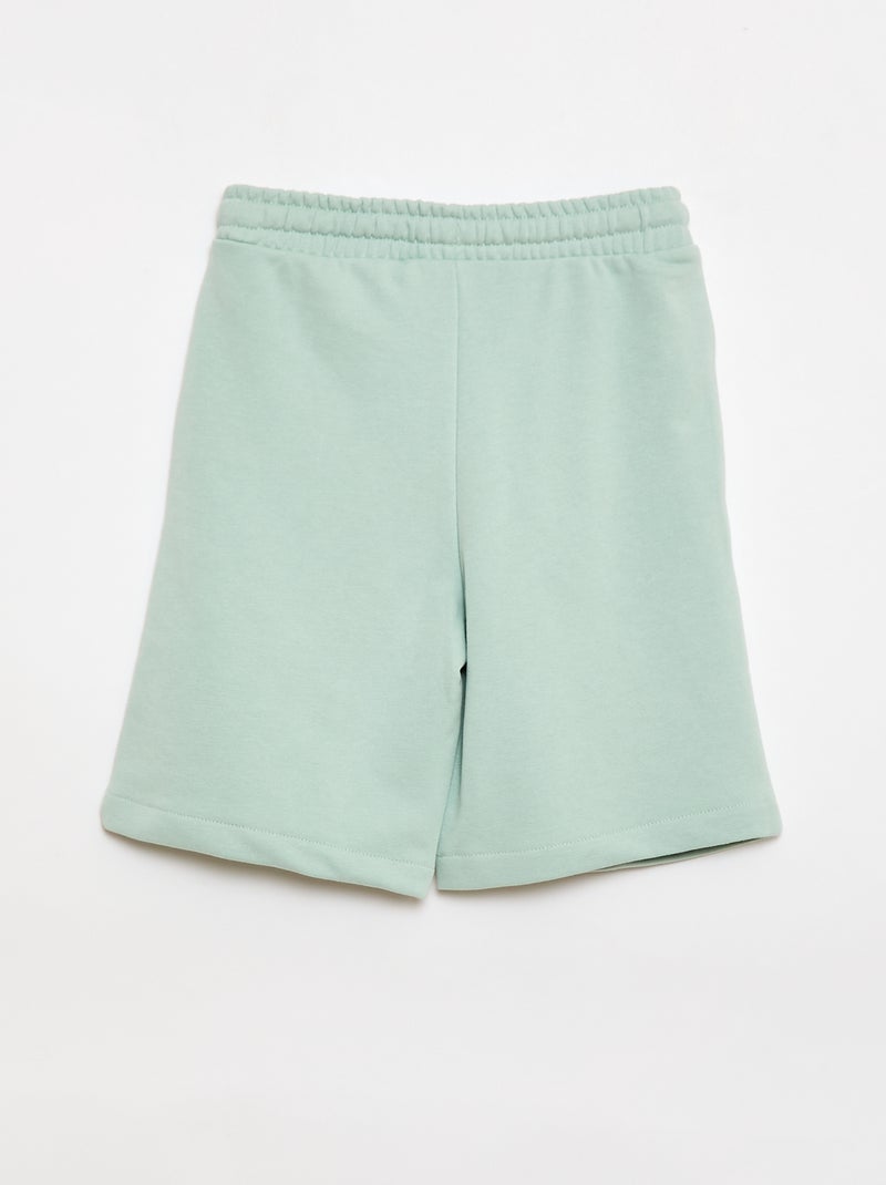 2-Pack of Plain Cotton Shorts Green - Kiabi