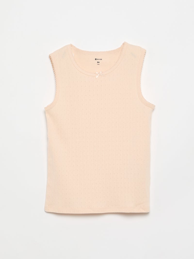 2-pack of pointelle knit tank tops White - Kiabi