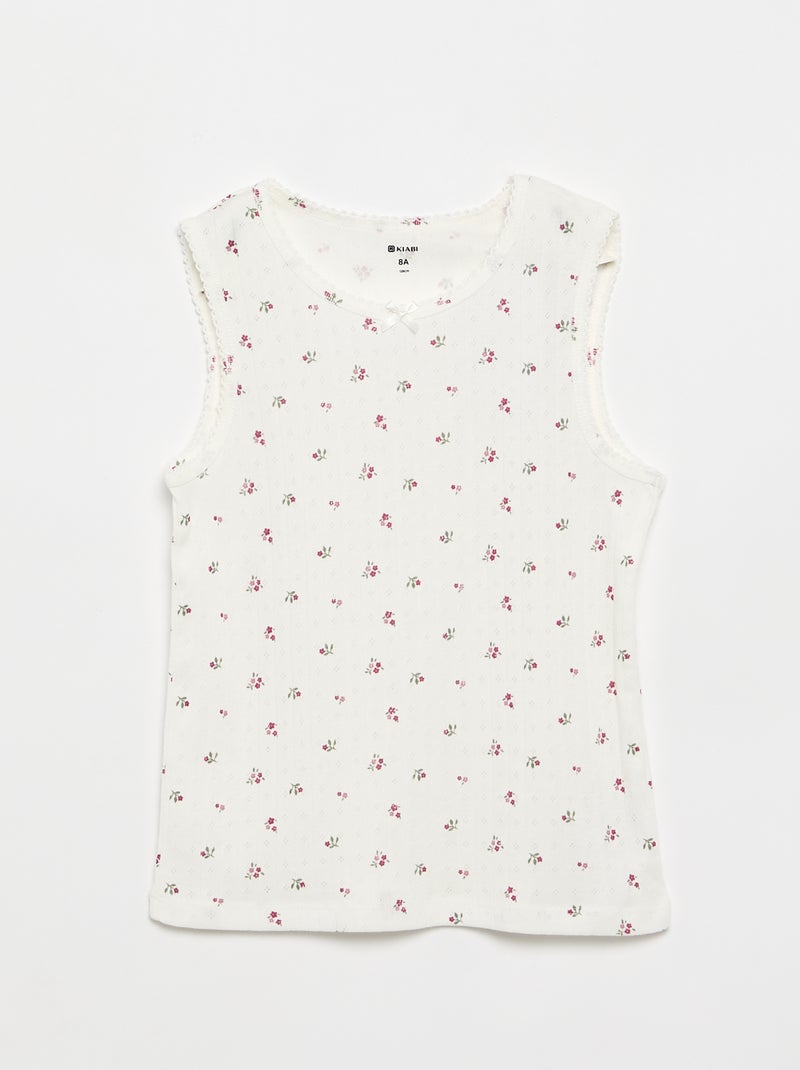 2-pack of pointelle knit tank tops White - Kiabi