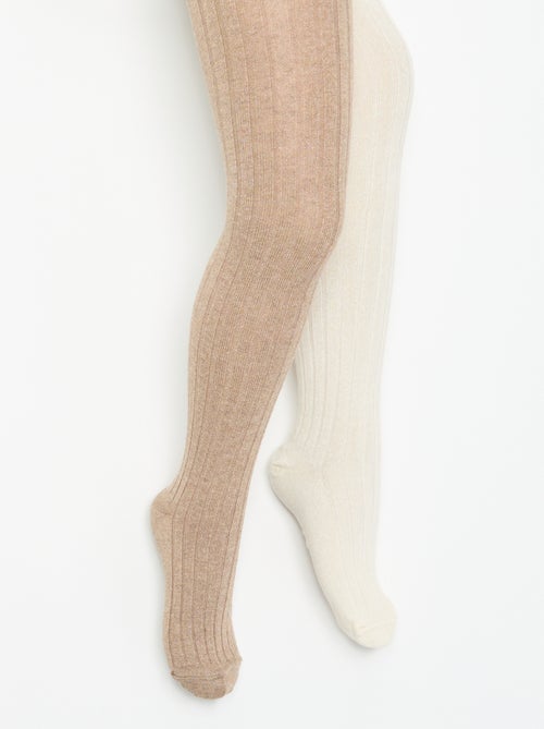 2-pack of Ribbed Tights - Kiabi