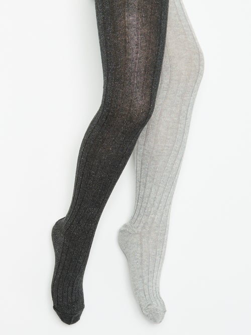 2-pack of Ribbed Tights - Kiabi