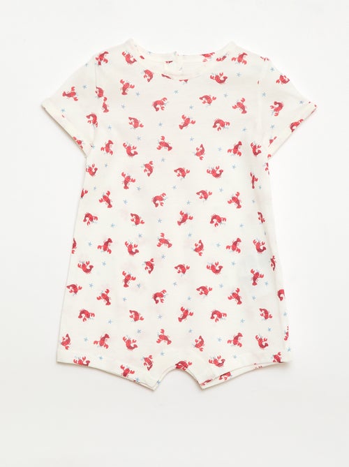 2-Pack of Short Jersey Rompers - Kiabi